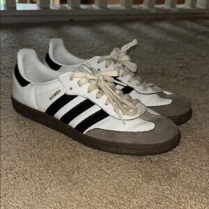 Adidas Samba White and Black Trainers
